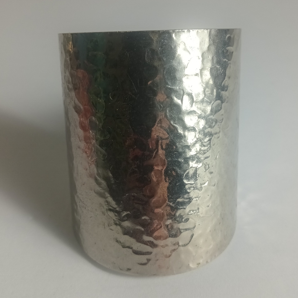 Silver Hammered Metal Cuff Bracelet
